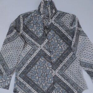 Zara Long Sleeve Paisley Top